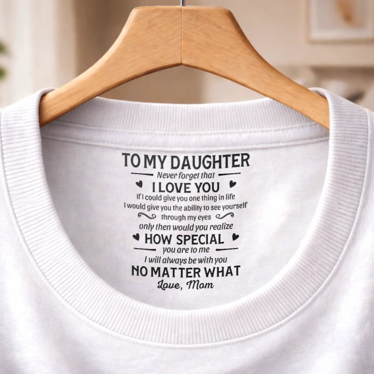 I Will Always Be With You No Matter What - Personalized Neck Print T Shirt - Gift For Son, Daughter