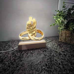 God Blessed The Broken Road That Led Me Straight To You - Personalized 3D LED Light Wooden Base - Gift For Couple, Valentines Gift, Anniversary Gift