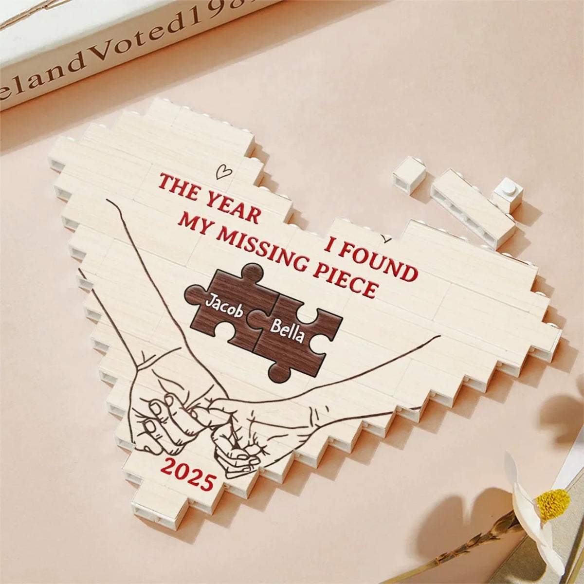 The Year I Found My Missing Piece - Personalized Building Block Puzzle - Anniversary Gift, Valentine's Day Gift For Couple