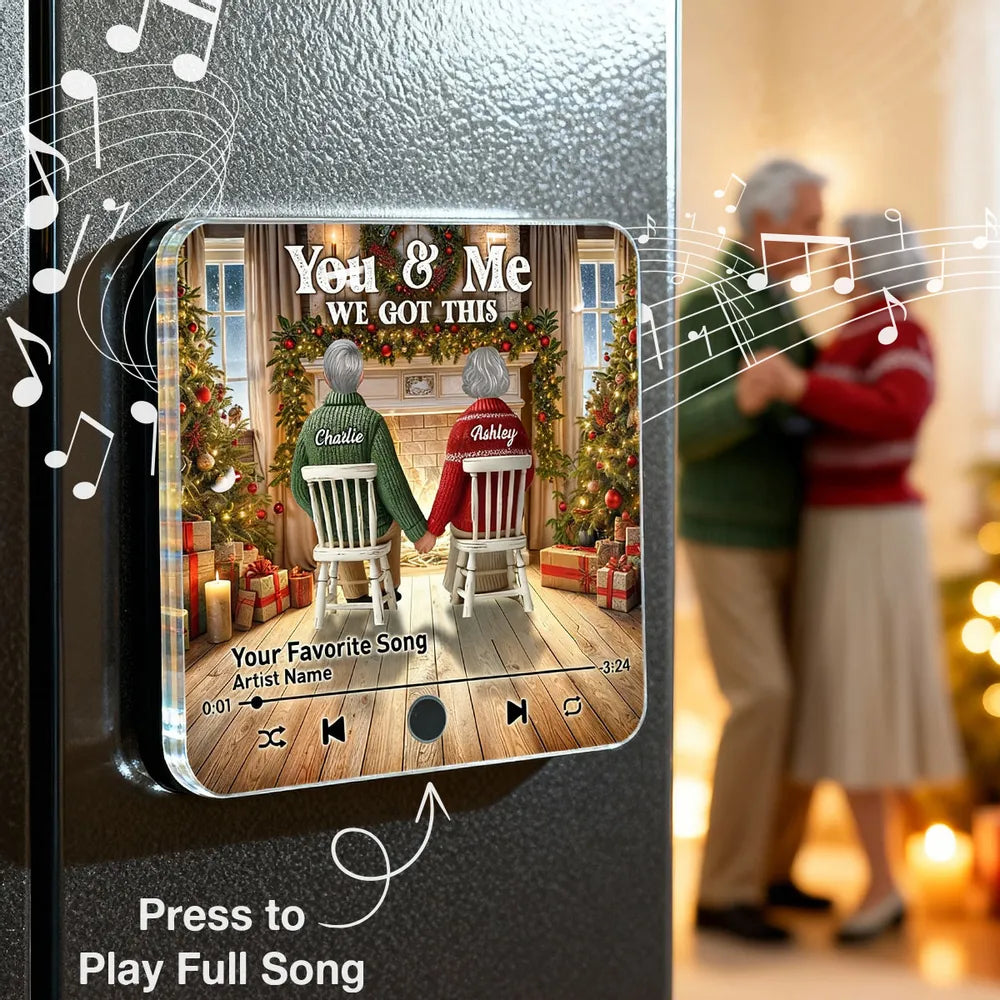You & Me We Got This Christmas Couple - Personalized Music Fridge Magnet - Gift For Couple