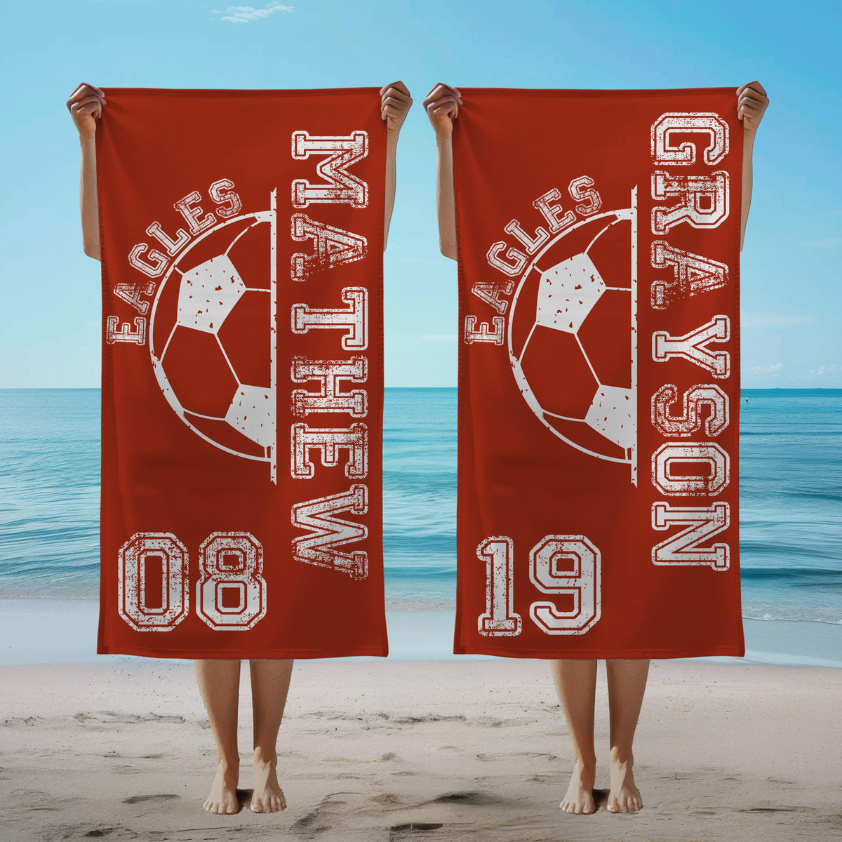 Custom Soccer Towel, Personalized Name Towel for Players, Senior Soccer Gift, Team Gift, Soccer Birthday Gift, Girls Sports Towel