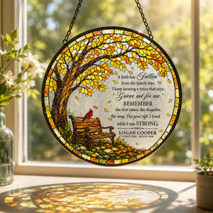 A Limb Has Fallen From The Family Tree Glass Suncatcher - Personalized Memorial Gifts