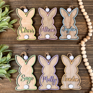 Custom 3D Easter Tag, Custom Easter Basket Tag, Personalized Easter Tag, Easter Bunny Name Tag, Easter Place Card, Spring Name Tag, Easter