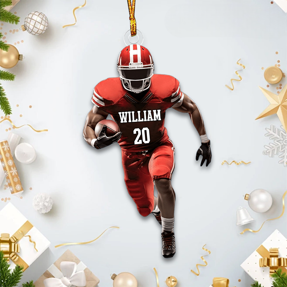 Personalized American Football Player Ornament, Gift For American Football Player