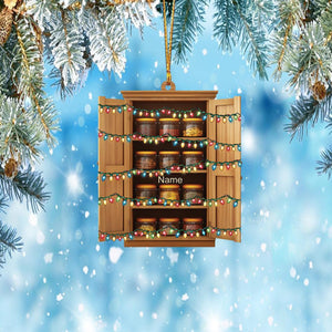 Personalized Pantry Cabinet Ornament, Pantry Storage Christmas Ornament, Canning Jar Ornament, Kitchen Holiday Ornament Decor