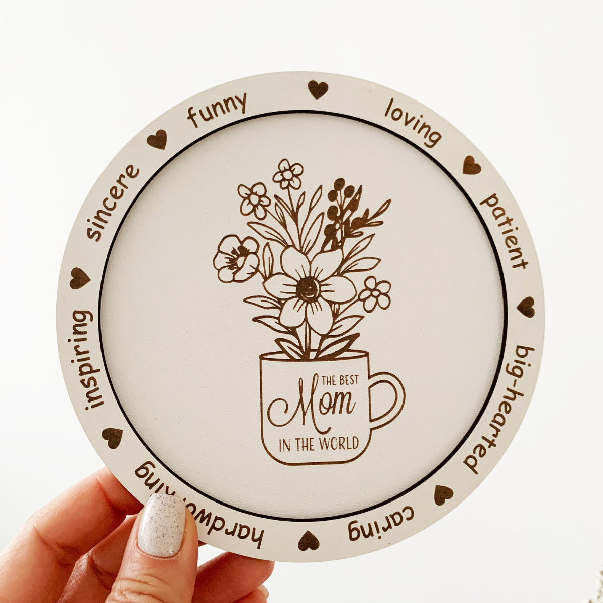 Happy Mother's Day Flower Vase - Personalized Wooden Plaque - Gift For Mom, Mother's Day, Birthday Gift