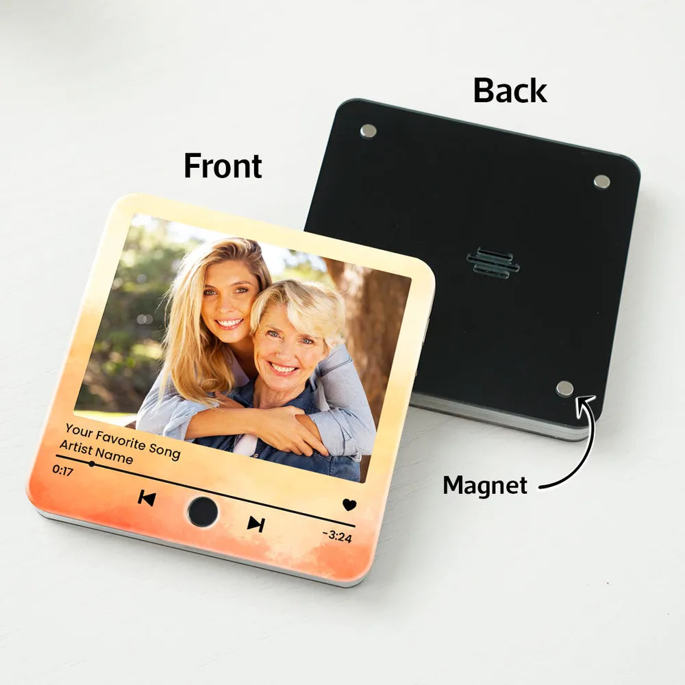 Mother Daughter Captured Moments & Favorite Song - Personalized Music Fridge Magnet - Mother's Day Gift, Music Gift For Mom, Gift From Daughter