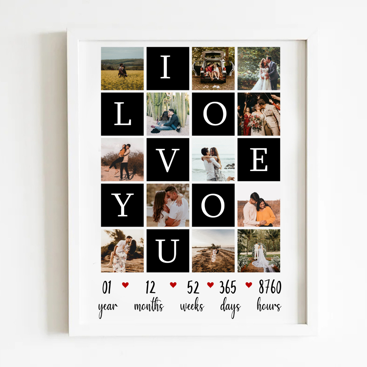 I Love You Photo Collage - Personalized Canvas - Anniversary Gift, Valentine's Day Gift For Husband Wife