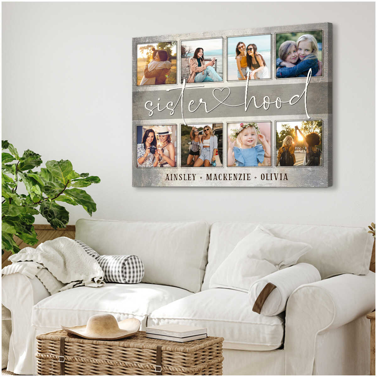 Sisterhood Custom Photo - Personalized Canvas - Gift For Sister