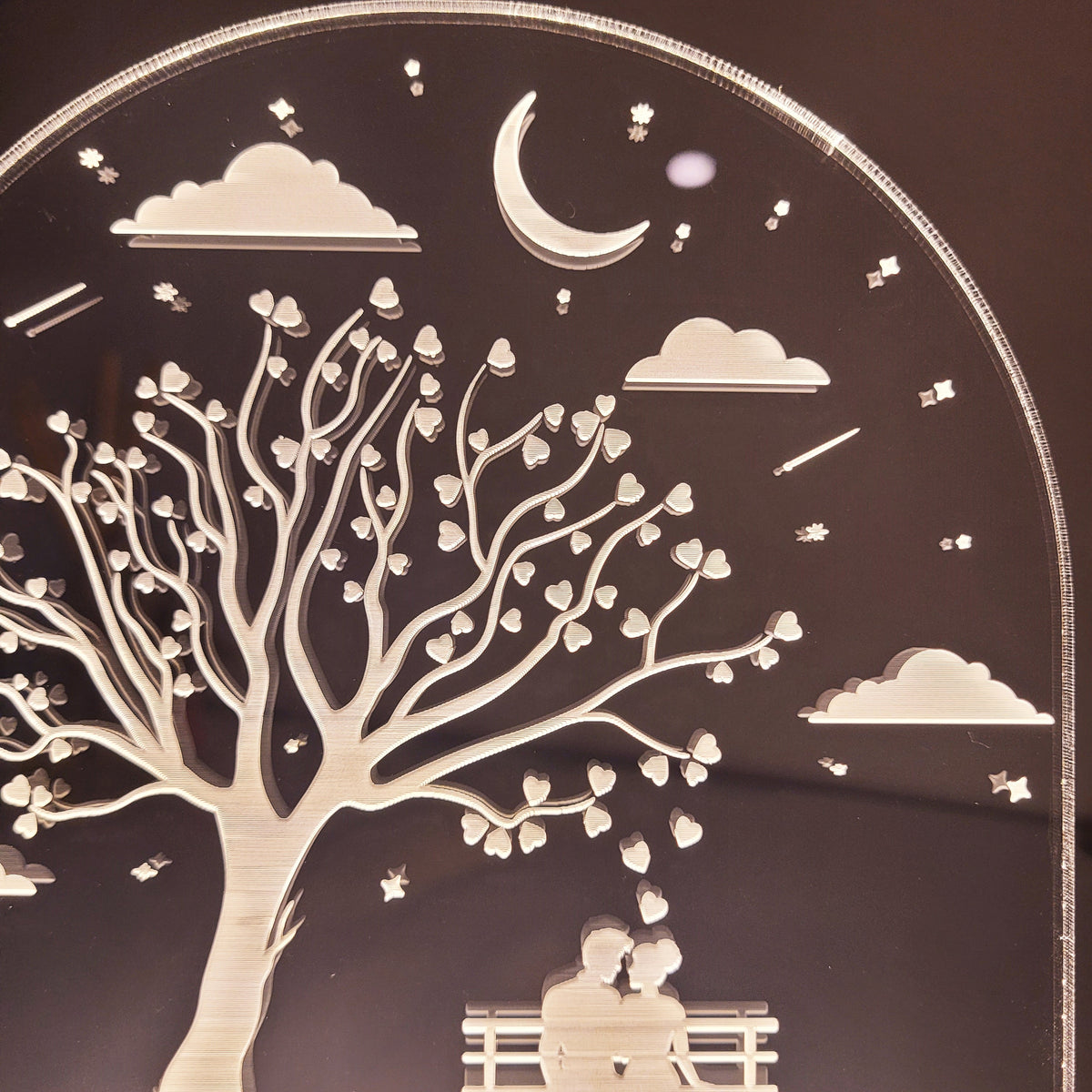 Personalized Night Light, Romantic Couple, Desk Name Plate Night Light, Anniversary Gift, Gift for Him/Her, Birthday Gift