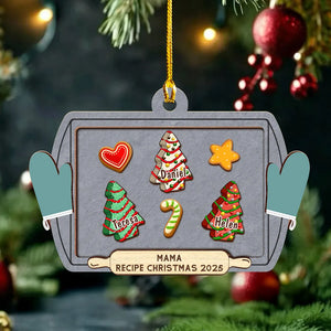 Recipe For Christmas Cookies Tray - Personalized Acrylic Ornament - Christmas Gift For Family