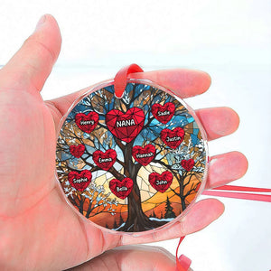My Beloved Kids Glass Effect Tree - Personalized Crystal Ornament - Christmas Gift For Mom, Grandma & Kids