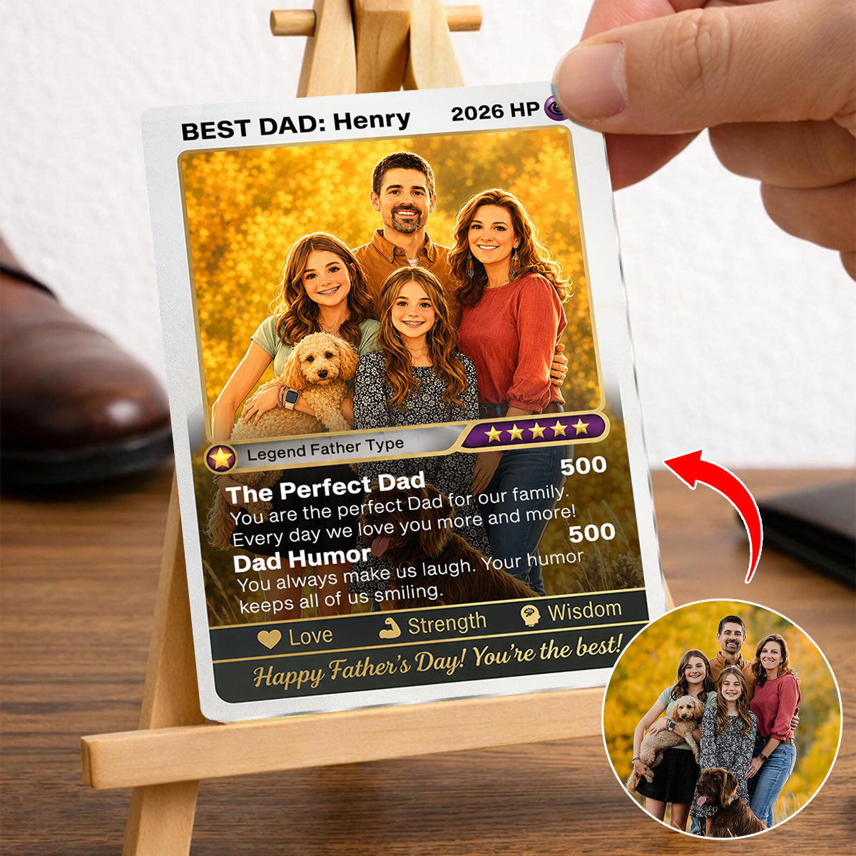 Legendary Father Type - Personalized Poke Card For Dad Father's Day
