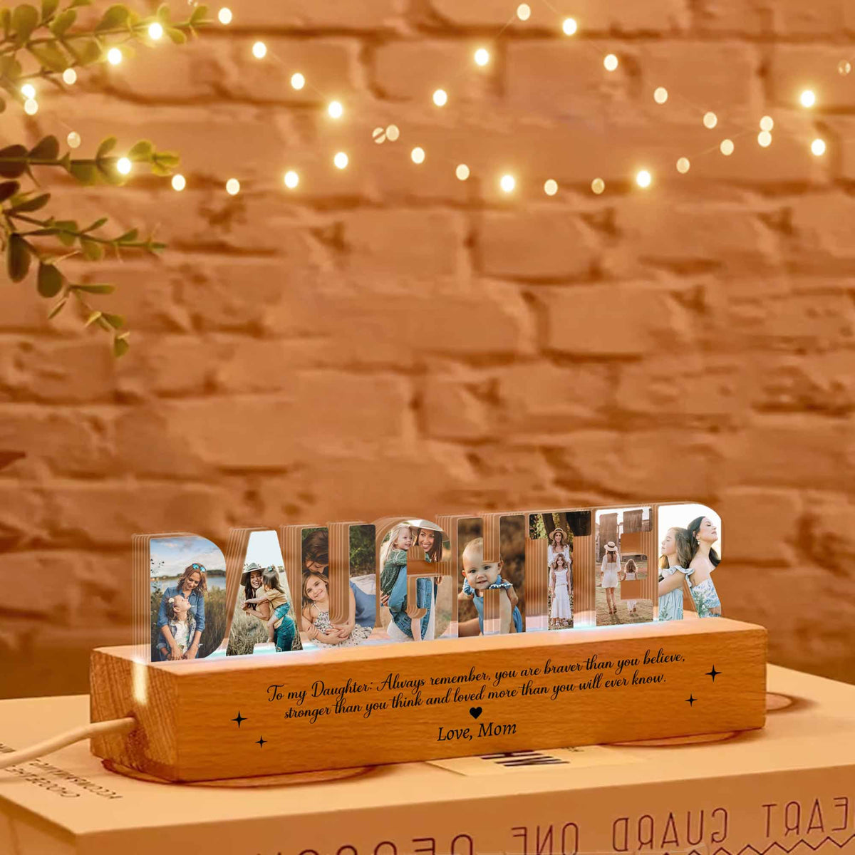 Personalized Daughter Photo Collage Night Light, Daughter Mother Gift, Gift For Daughter, Daughter Birthday Gift, Gift From Mom