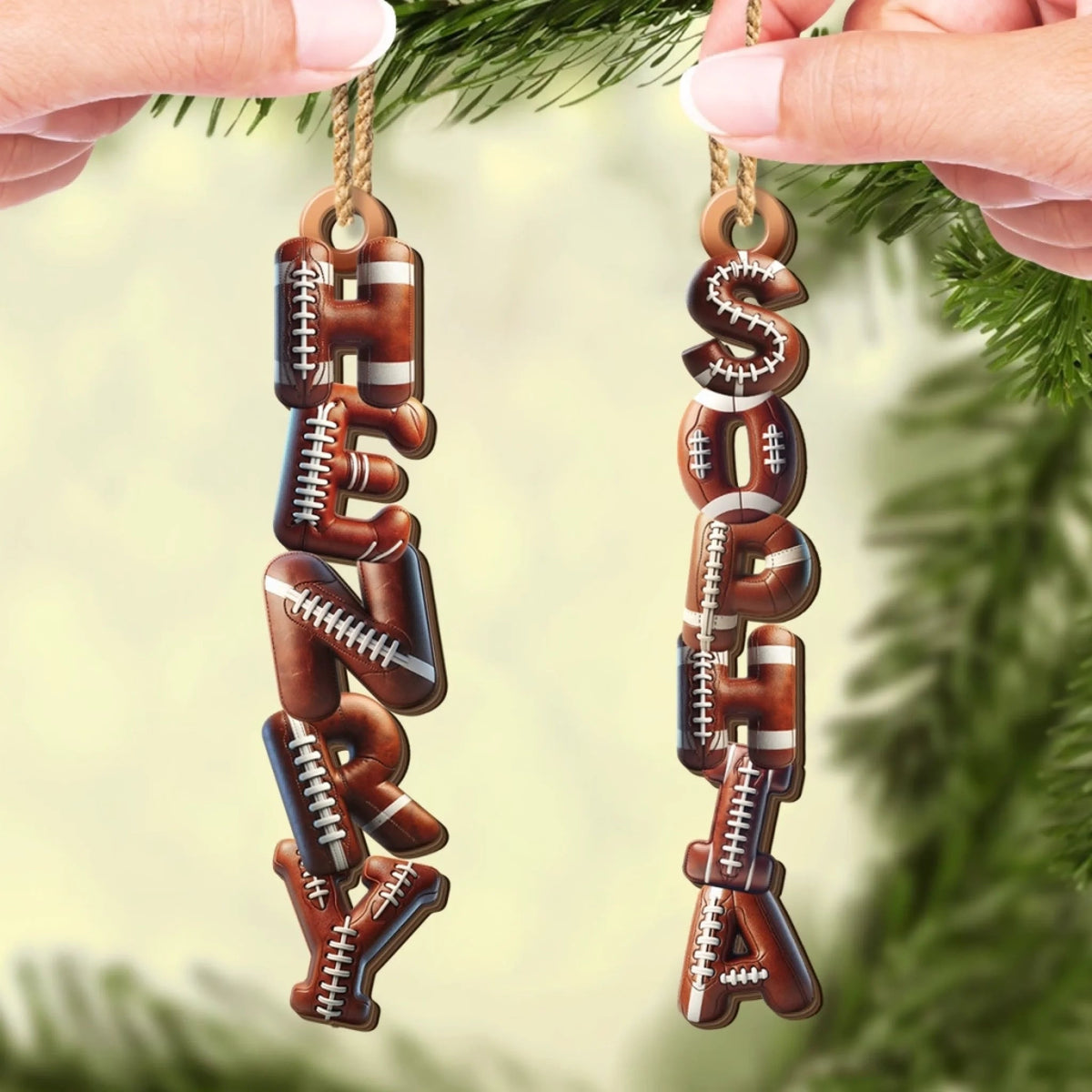 Football Lovers Custom Letter Ornament, Christmas, Birthday, Football Gifts For Sport Lovers