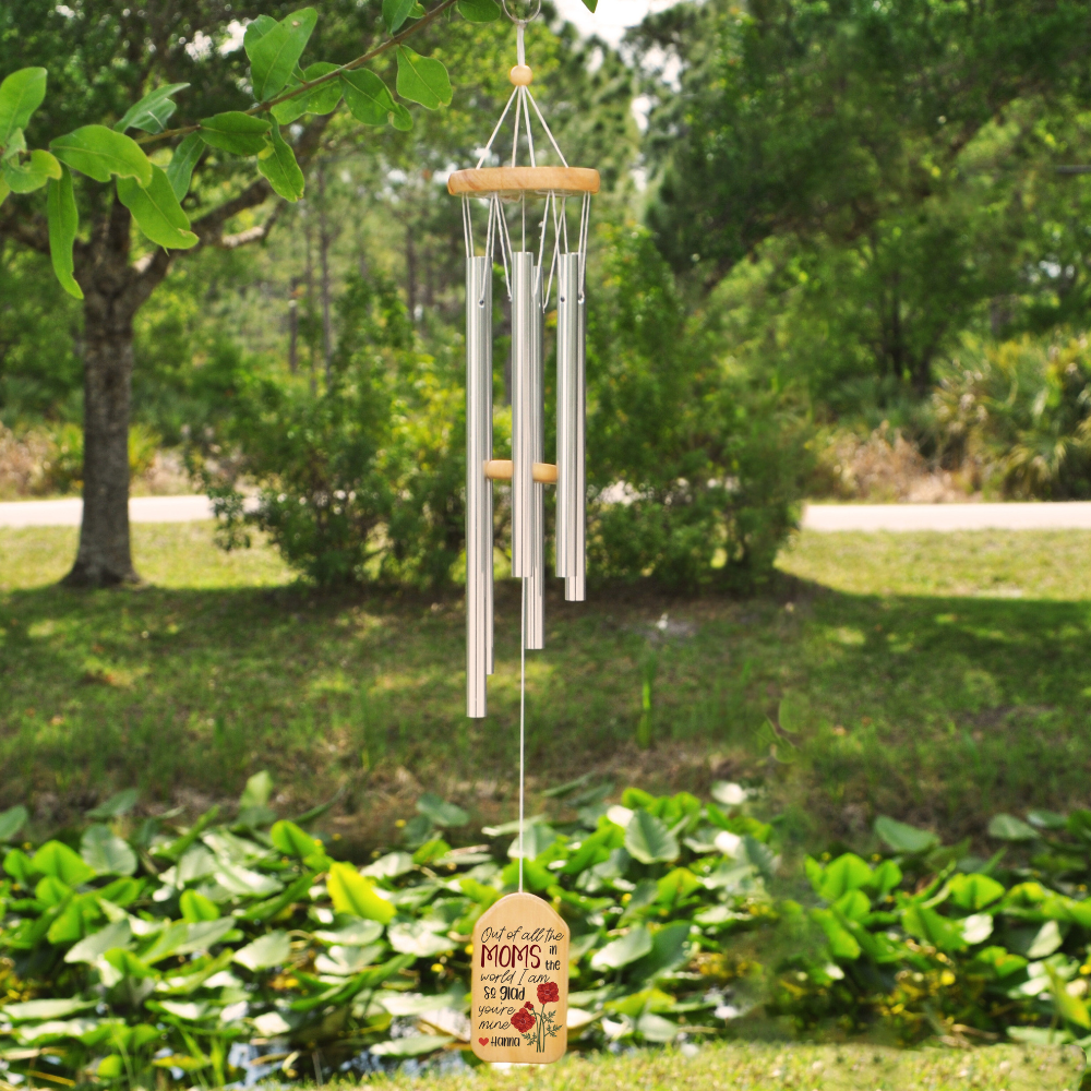 Mom I'm So Glad You're Mine - Personalized Windchime - Gift For Mom, Mother's Day, Birthday Gift