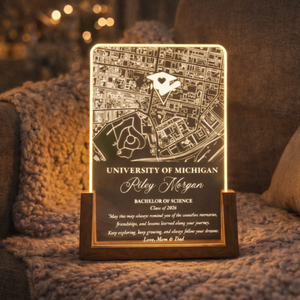 Personalized College Map Graduation Lamp Custom Class of 2026 Gift, Unique Gifts for Graduate