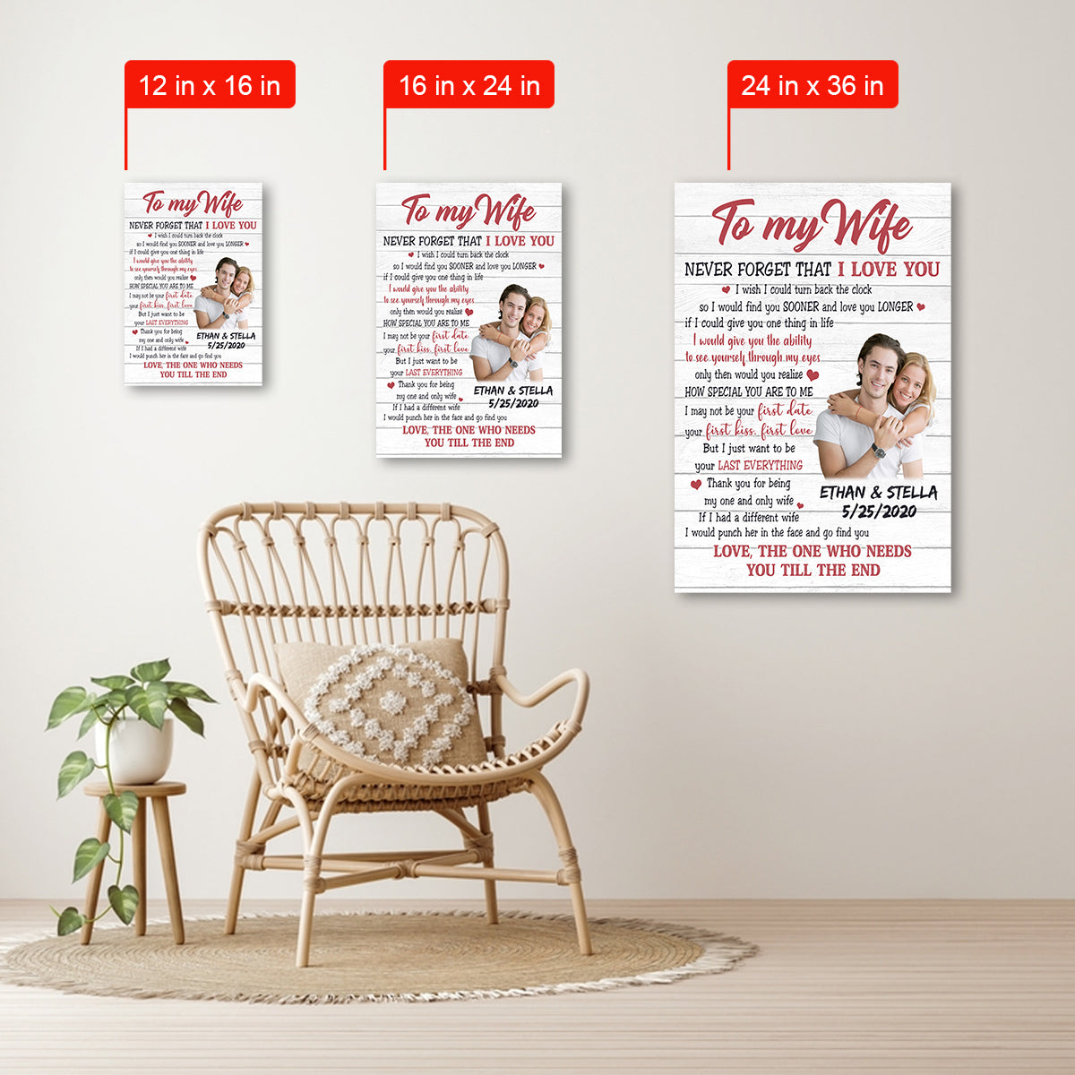 Want To Be Your Last Everything - Personalized Canvas - Gift For Wife