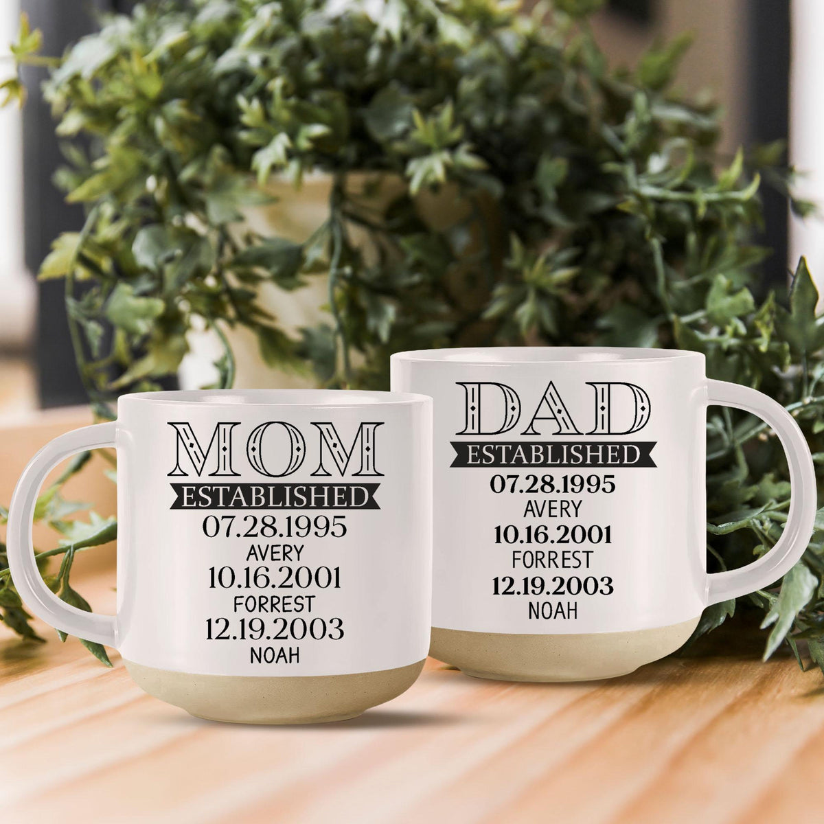 Personalized Dad Pottery Mug, Baby Shower Coffee Mug, Gift for Parents, Custom Daddy Gift for Husband, Wife