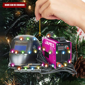 Personalized Name Welder Mask Ornament Christmas, Welder Tool Ornament, Welding Supplies Hanging Ornament, Gift For Welder
