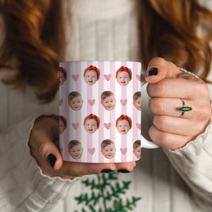 Baby Face Striped Cup - Funny Gift Keepsake Mug For Family