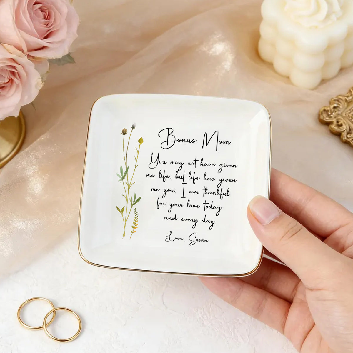 Bonus Mom You May Not Have Given Me Life - Personalized Ring Dish For Bonus Mom Gifts, Wedding Gift To Step Mom
