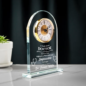 Doctor Appreciation Acrylic Desk Clocks - Personalized Acrylic Desk Clock for Doctor - Thank You Gift for Doctor
