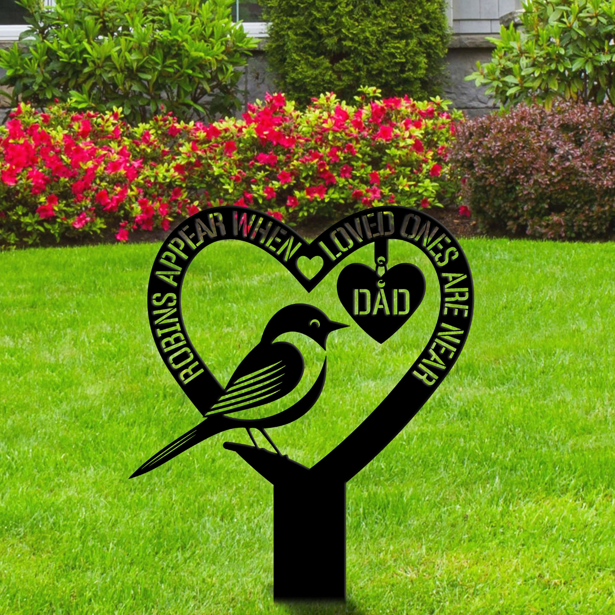 Custom Robin Bird Memorial Stake, Grave Marker Sign, Sympathy Plaque, Robin Bird Lover Gifts, Pet Memorial Sign, Robin Bird Metal Stake