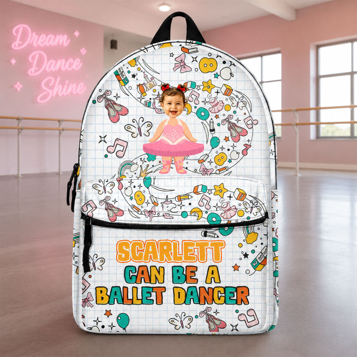 Custom Photo Kid Can Be Anything - Personalized Canvas Backpack