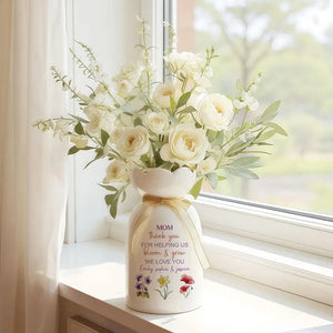 Thank You For Helping Us Bloom & Grow - Personalized Bloom Vase - Gift For Mom, Grandma, Mother's Day Gift