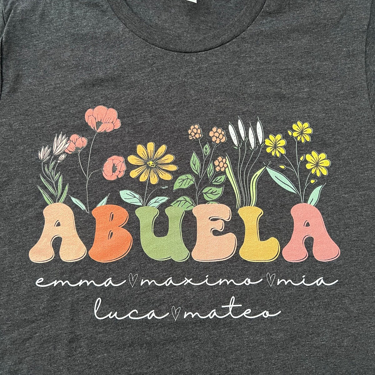 Custom Grandma Shirt With Grandkids Names, Personalized Grandma Wildflowers Shirt, Grandkids Names Shirt, Custom Grandma Tee, Grandma Gift