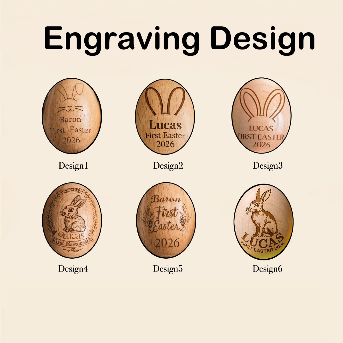 Personalized Musical Wooden Easter Egg Shakers, Custom Wooden Easter Egg, Engraved Egg Shaker Kids, Easter Gifts, Baby First Easter