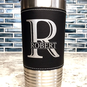 Engraved Leatherette Groomsmen Tumbler, Personalized Best Man Gift, Gift For Father, Brother, Groomsmen
