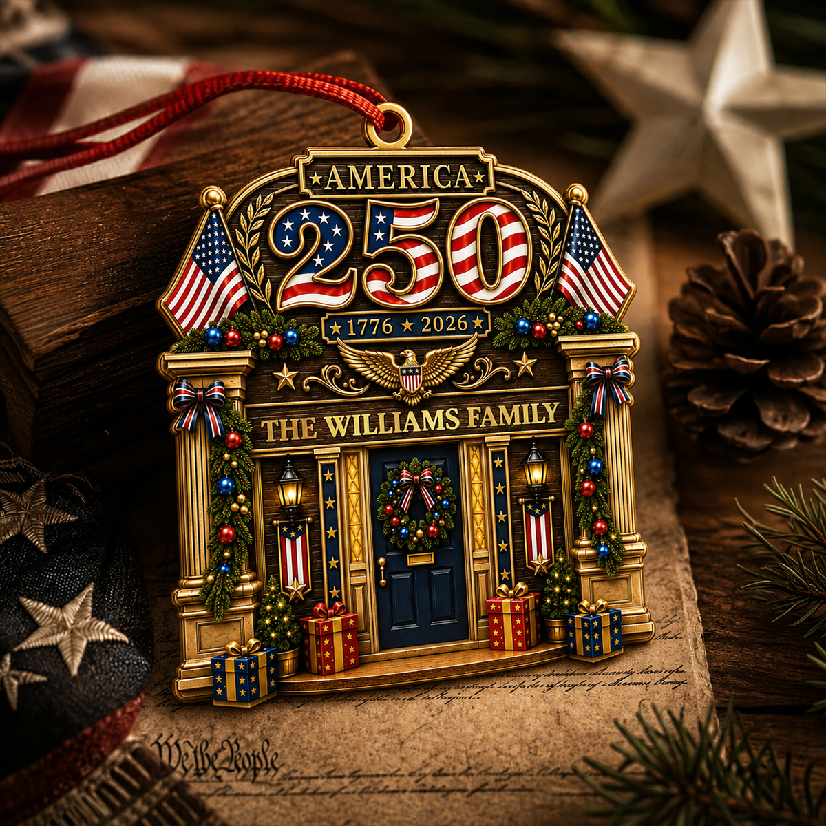 Forever Free And United - Real 3D Raised Ornament