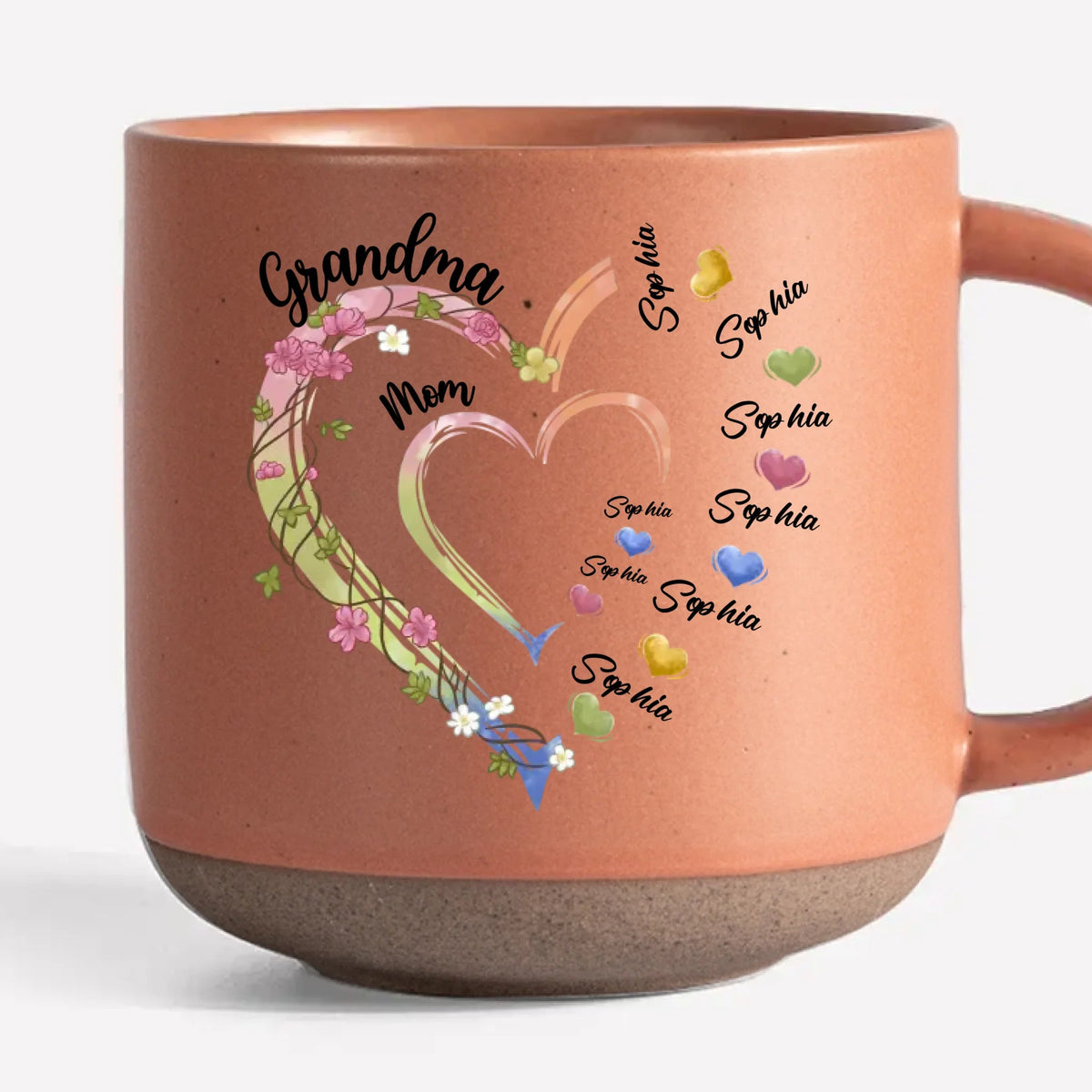 Celebrate Her Journey From Mom To Grandma - Personalized Pottery Mug - Gift For Mom, Grandma, Mother's Day, Birthday Gift