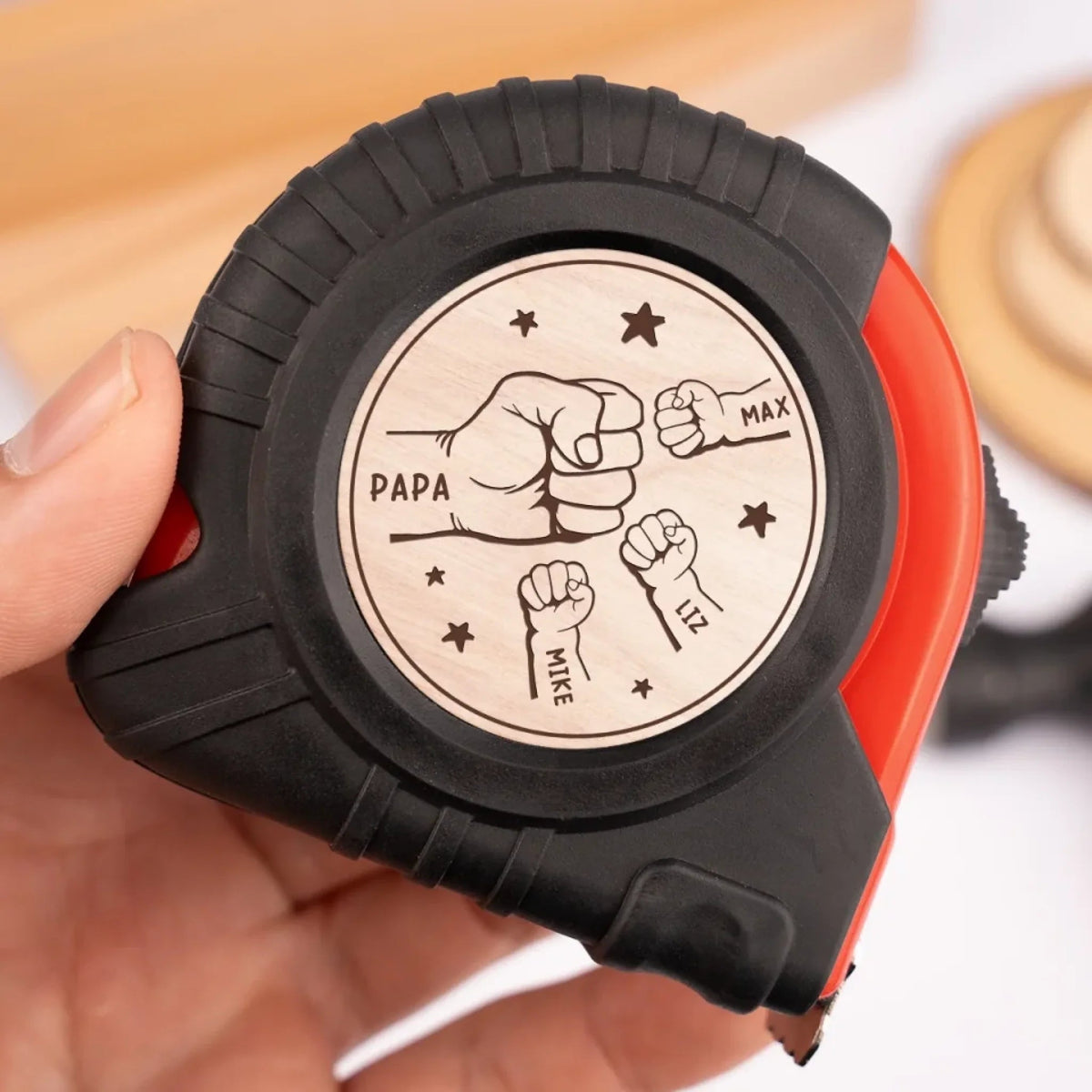 Best Dad Ever Fist Bump - Personalized Tape Measure - Father's Day, Birthday Gift For Dad, Grandpa