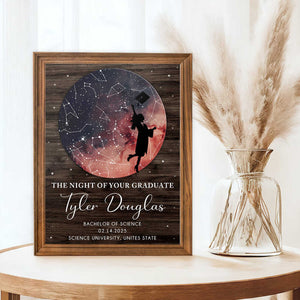 Star Map Graduation Gift For Her Canvas, Custom Star Map Canvas, Graduation Present For Her, Graduation Keepsake For Daughter