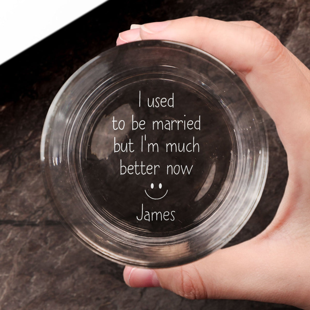 I Used To Be Married But I'm Better Now - Personalized Whiskey Glass - Divorce Gift