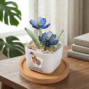 Personalized Mom Love Photo - Birth Glass Flower Pot