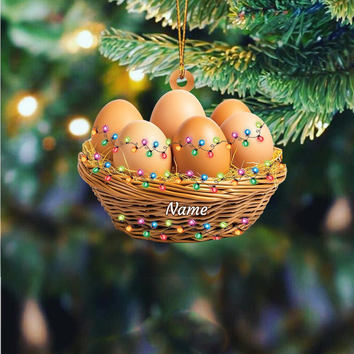 Personalized Egg Basket Christmas Ornament, Eggs Christmas Ornament, Cooking Ornament, Kitchen Ornament, Chef Ornament Gift