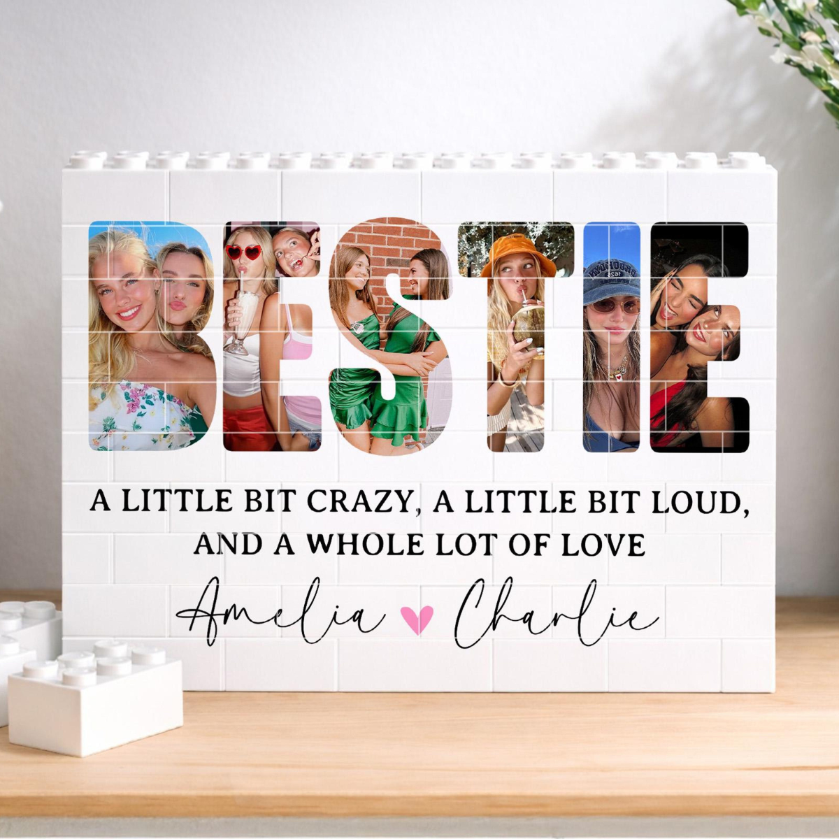 Personalized Best Friend Photo Gift: Friendship Picture Building Block, Bestie Gift for Birthday