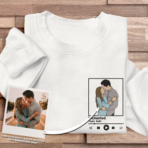 Custom Photo Love Song For Couple Embroidered Apparel