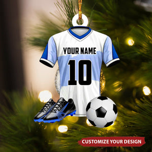 Personalized Soccer Christmas Ornament, Soccer Ornament, Soccer Christmas Acrylic Ornament, Gift For Soccer Players