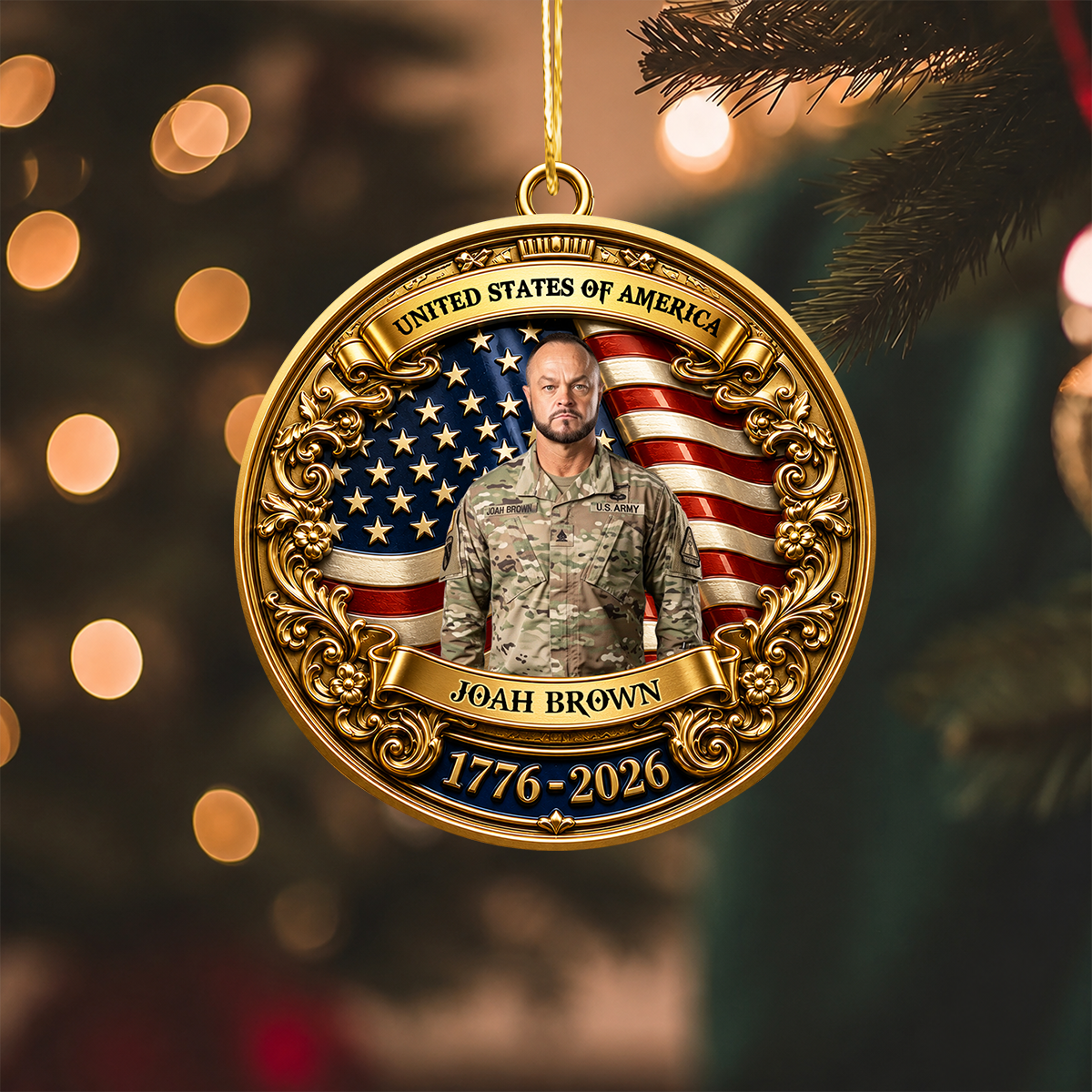Liberty In God We Trust - Real 3D Raised Ornament