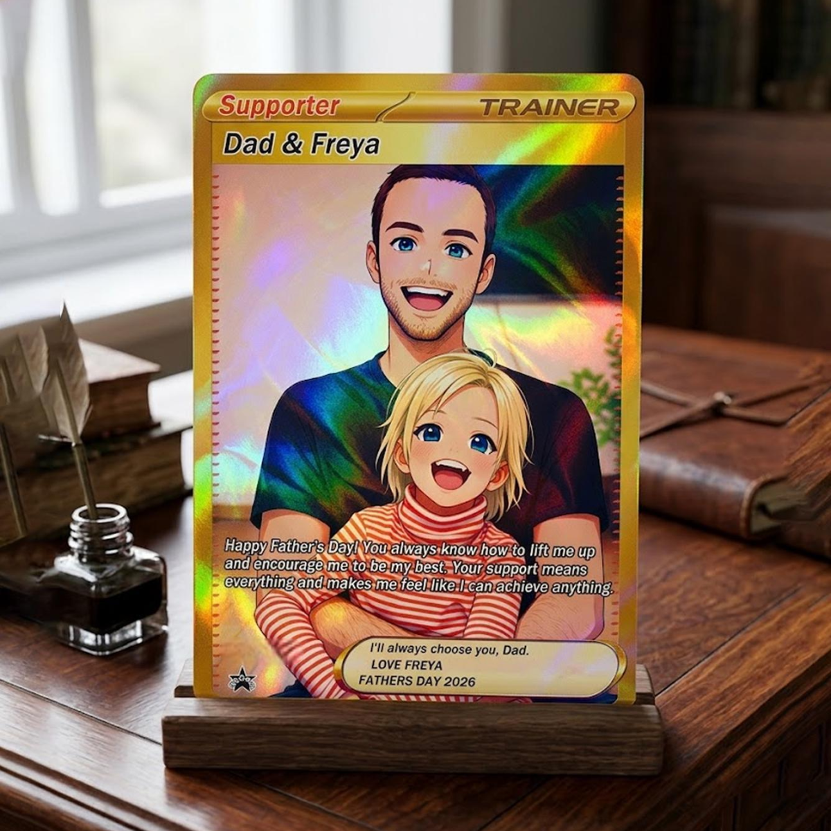 Custom PKM Card Gift for Dad or Mom Personalized Trainer Card for Father s Day
