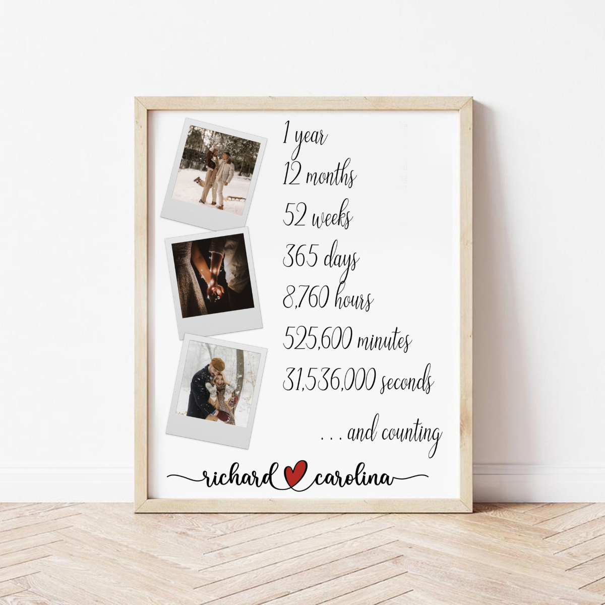 Custom 1 Year Anniversary Gift for Girlfriend, One Year Anniversary Gift, Gift for Boyfriend, Gift for Him, Anniversary Gifts, One Year Gift