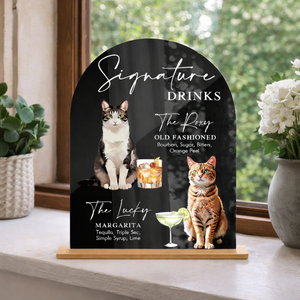 Custom Pet Portrait Signature Drink Sign, Pet Signature Drink Sign, Wedding Pet Bar Sign, Dog Cat Signature Drink Sign, Pet Cocktails Sign