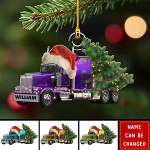 Trucker Christmas Tree - Personalized Acrylic Ornament - Christmas Gift For Trucker