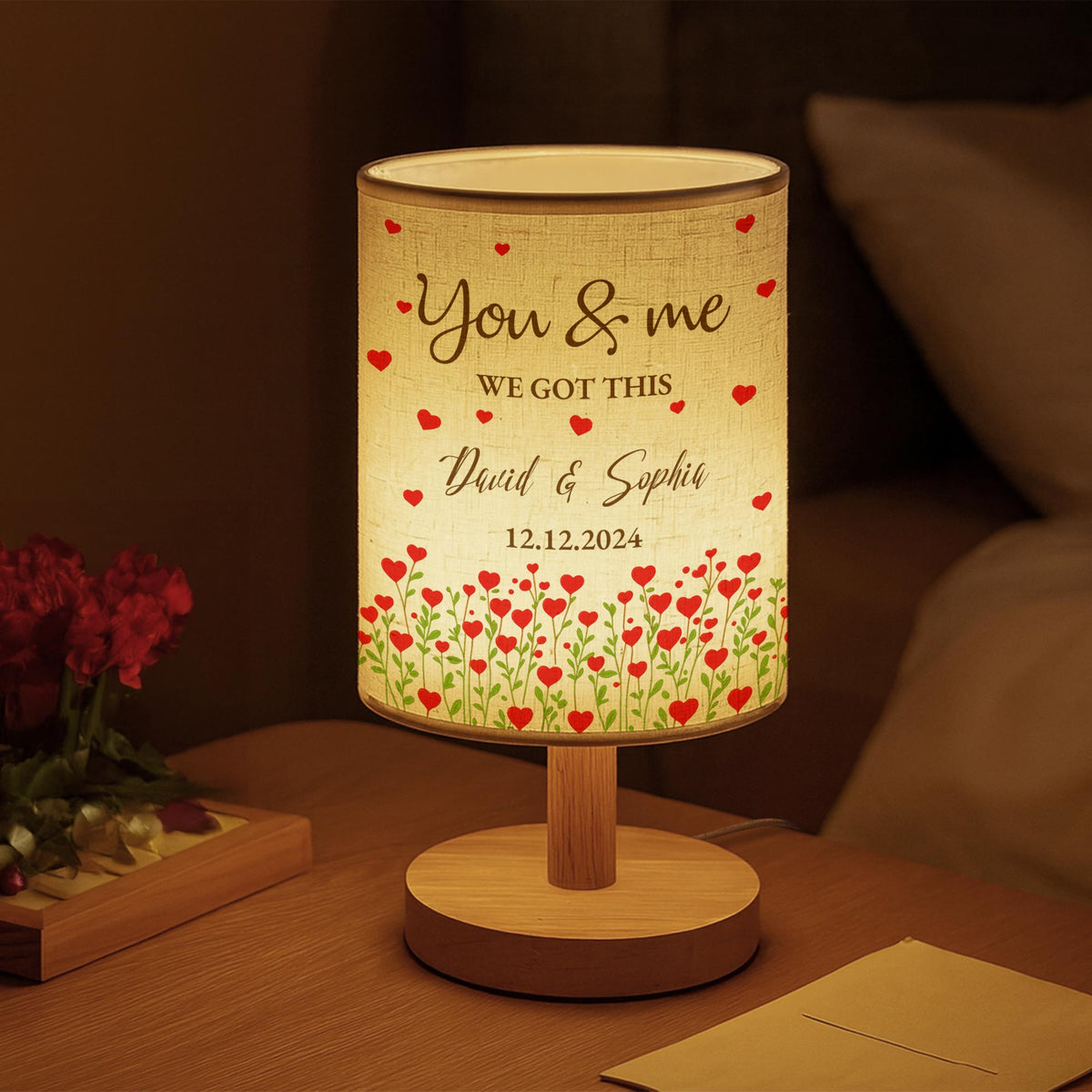 You & Me We Got This, Personalized Fabric Lamp, Anniversary Gift For Couples
