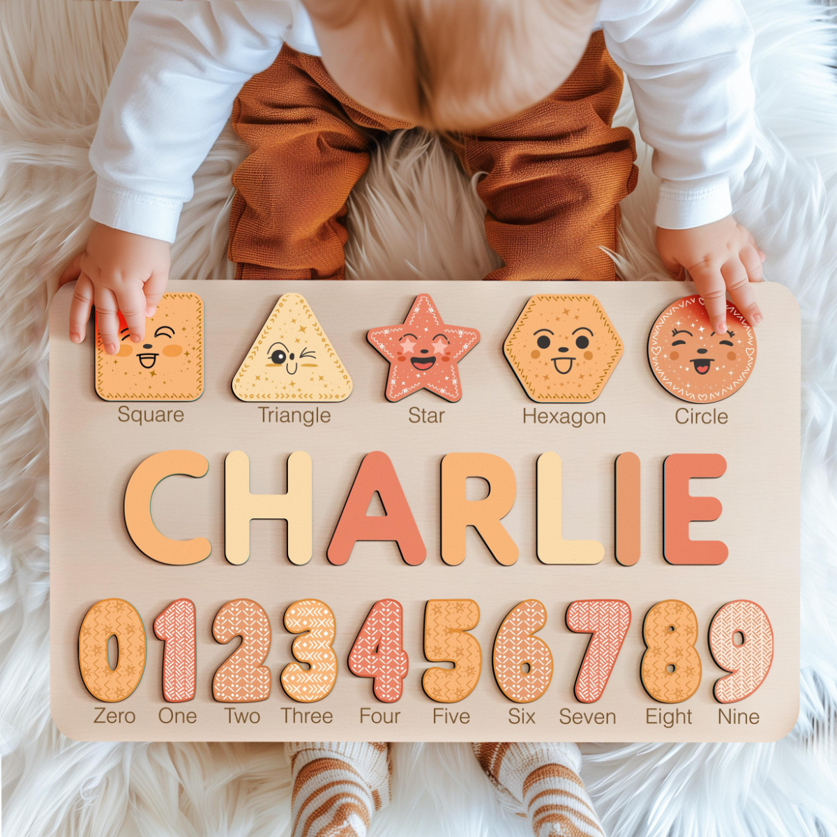 Wooden Busy Board Puzzle, Personalized Name Puzzle Toy, Baby Girl Gift, Nursery Decor, First Easter Gift, Custom Gift, One Year Old Gift